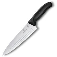 VICTORINOX - Swiss Classic - Nóż do porcjowania z ryflowanym ostrzem - 20 cm - Czarny