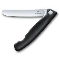 VICTORINOX - Swiss Classic - Składany nóż do warzyw i owoców - Gładkie ostrze - 11 cm - Czarny