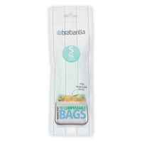 BRABANTIA 419683 - Compostable Bags - Worki na śmieci biodegradowalne - rozmiar S - 6 l - 10 szt.